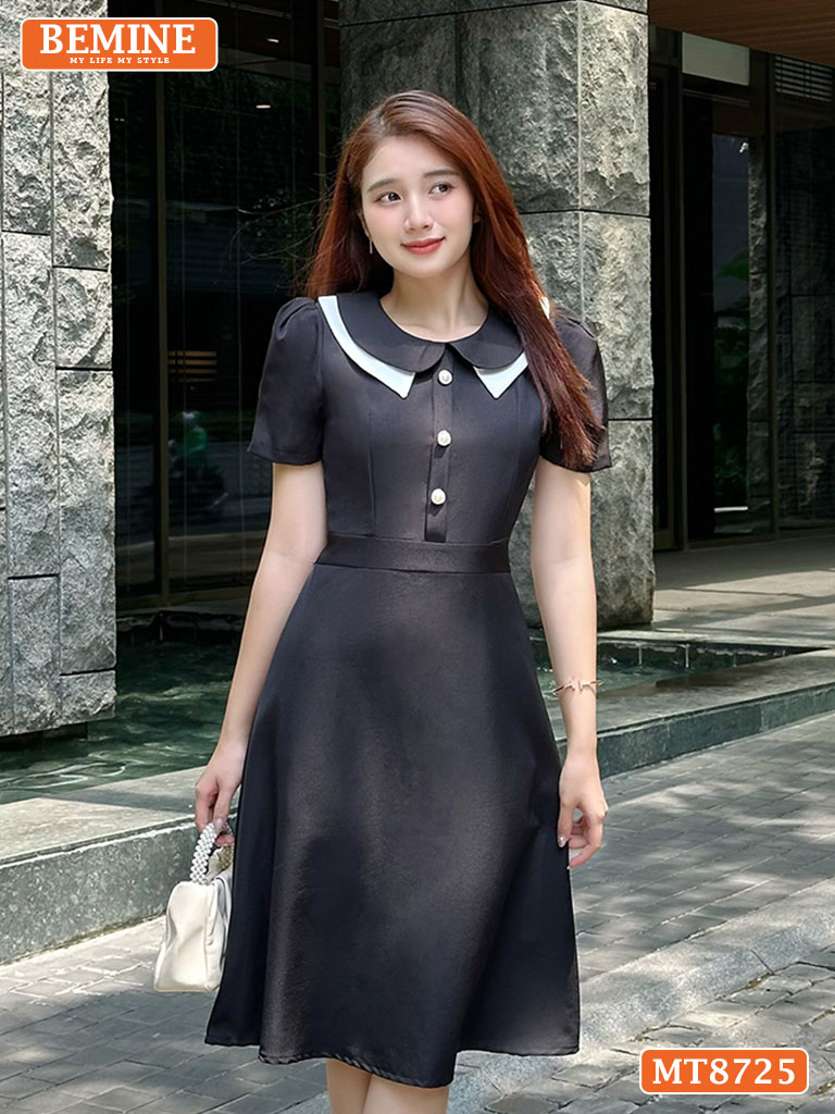 Đầm thiết kế 2 lá cổ tay 2phồng tùng xoè MT8725