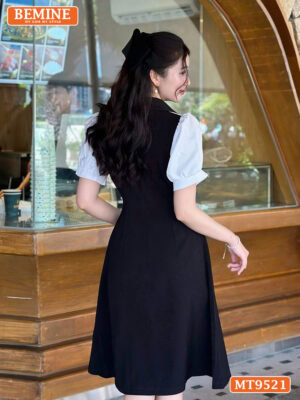 Đầm thiết kế cổ V có viền tay phồng dáng chữ A MT9521 4