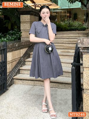 Đầm thiết kế cổ cánh bướm dáng xòe MT9246