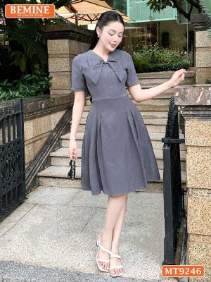 Đầm thiết kế cổ cánh bướm dáng xòe MT9246 3