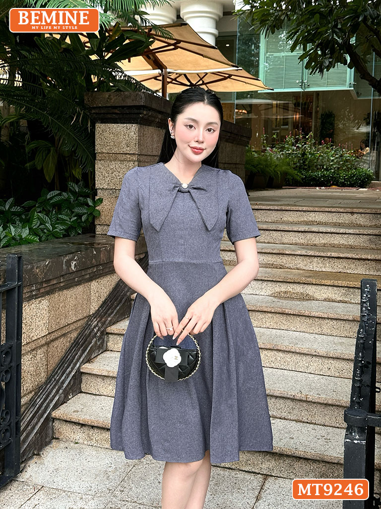 Đầm thiết kế cổ cánh bướm dáng xòe MT9246 1