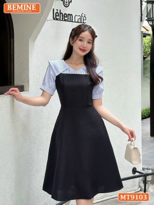 Đầm thiết kế cổ kiểu tay phồng dáng xoè MT9103