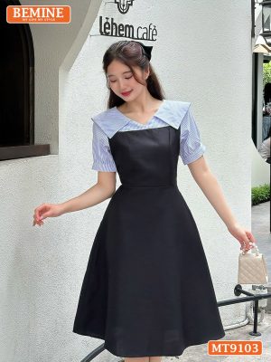 Đầm thiết kế cổ kiểu tay phồng dáng xoè MT9103 2