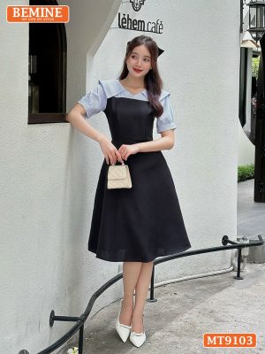 Đầm thiết kế cổ kiểu tay phồng dáng xoè MT9103 3