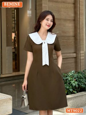 Đầm thiết kế cổ nơ tùng chữ A MT9022 8