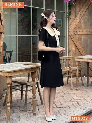 Đầm thiết kế cổ nơ tùng chữ A MT9022 23