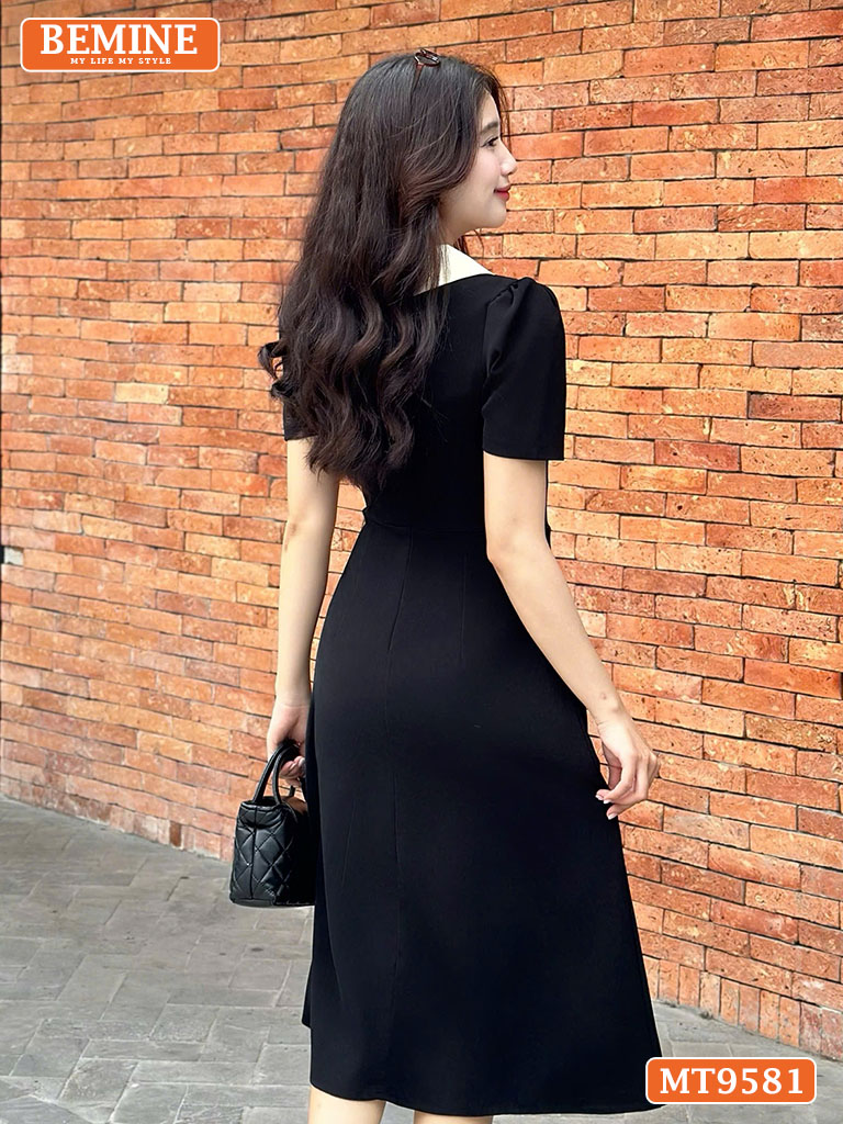 Đầm thiết kế cổ phối hoa viền ren dáng dài MT9581 4