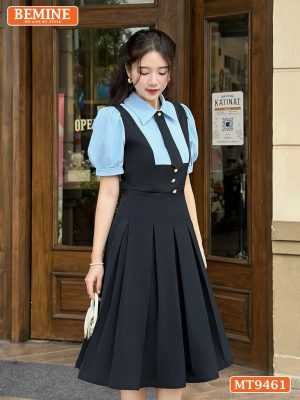 Đầm thiết kế cổ sen giả yếm