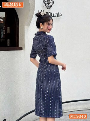 Đầm thiết kế cổ sơ mi phối cavat dáng bút chì MT9340 4