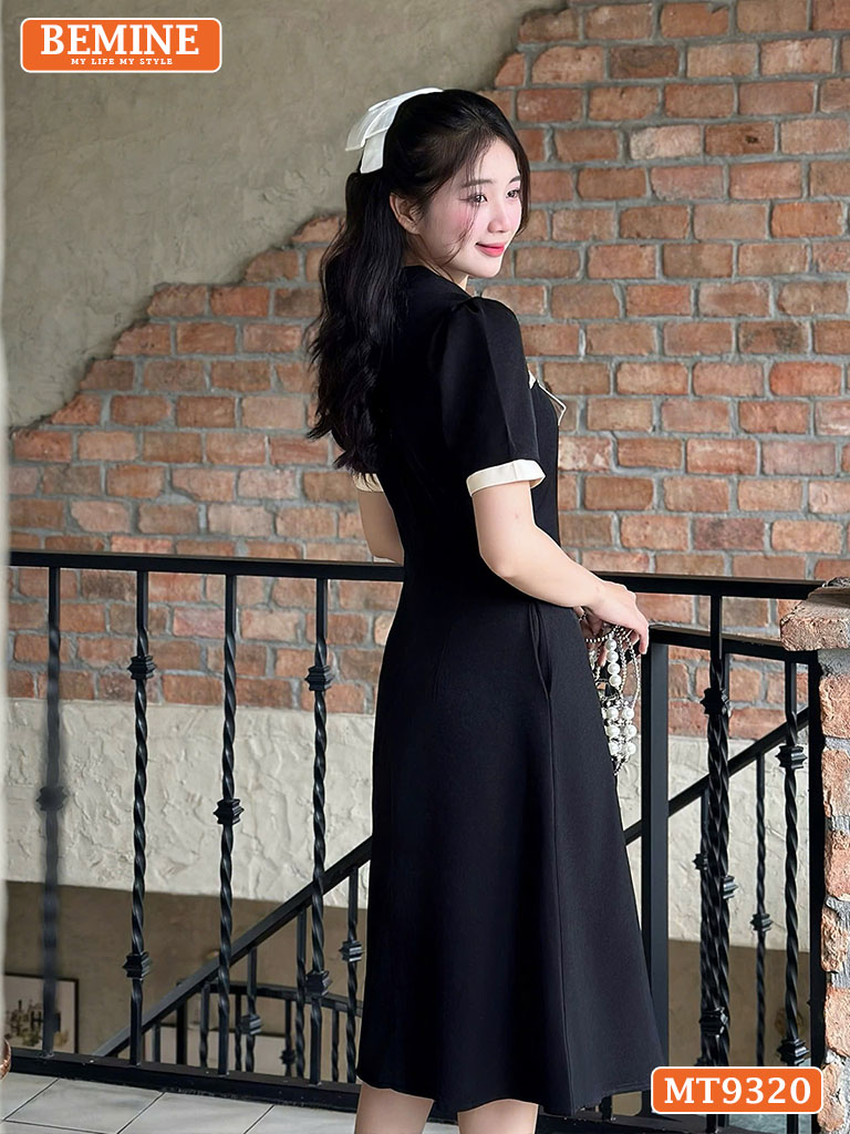 Đầm thiết kế cổ phối nơ cách điệu dáng dài MT9320 4