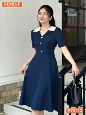 Đầm thiết kế BEMINE cổ kiểu dáng chữ A MT971 5