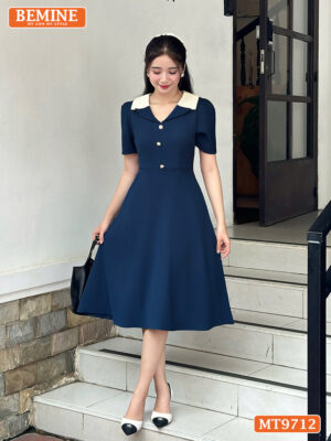 Đầm thiết kế BEMINE cổ kiểu dáng chữ A MT971 6