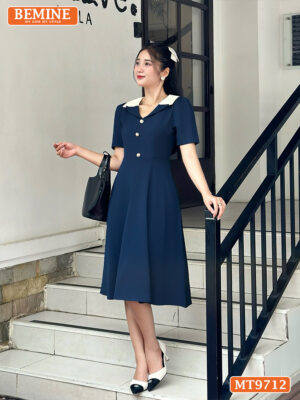Đầm thiết kế BEMINE cổ kiểu dáng chữ A MT971 8